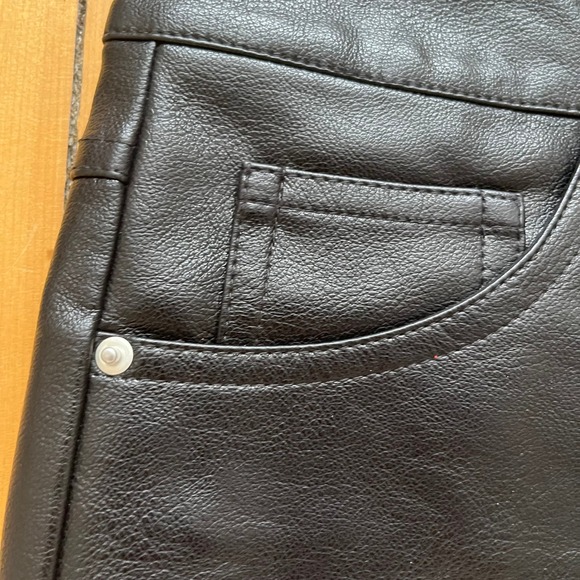 Edikted Black Faux Leather Mini Skirt XS Vegan Leather 5-Pocket Moto Style - Picture 8 of 11